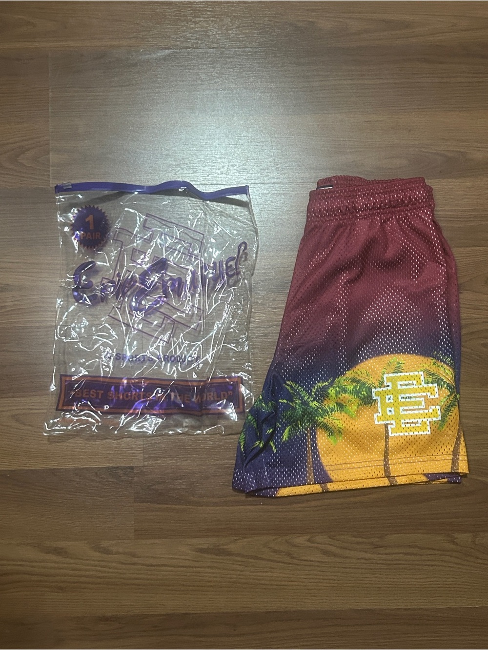 Eric Emanuel Purple Palm Shorts